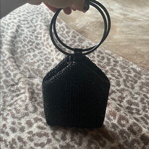 Elegant Black Beaded Women's Bag